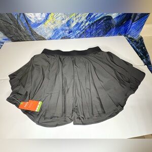 New with tags Athletic or Swim Skort Black XL Inside Pockets Stretch